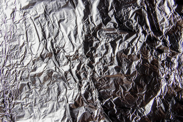 texture of crumpled silver foil
