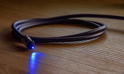 Fiber cable on the table