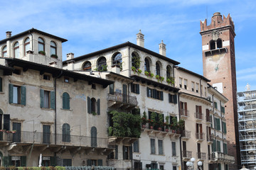 Fototapeta na wymiar Historical buildings in Verona, Italy