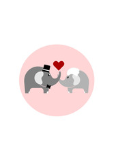 Elephant wedding illustration