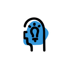 Idea head icon. Vector hand drawn line symbol
