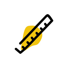 Ruler icon. Vector hand drawn line symbol