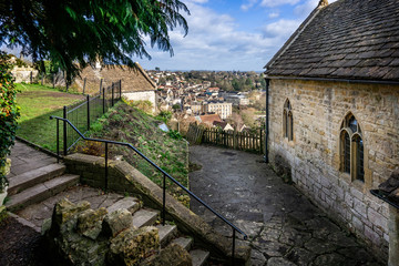 View from St Mary Tory Chapel across Bradford on Avon, Wiltshire, UK