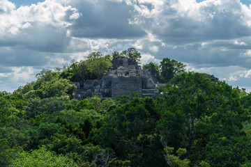 Fototapeta na wymiar mexico calakmul mayan ruins maya