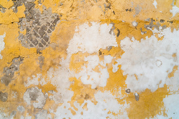 Texture yellow and white wall for background. Cement texture wall