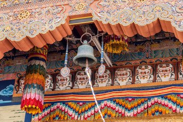 Close-up on Punakha Dzong hanging bell - Bhutan
