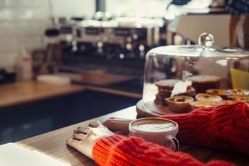 A cup of coffee on the table