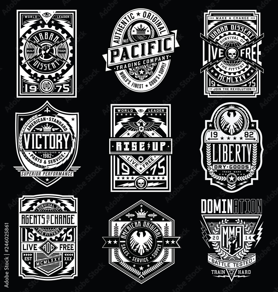 Wall mural vintage poster / emblem / t-shirt design vector set