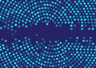 Abstract background with dots and circles, digital concept in blue tones,