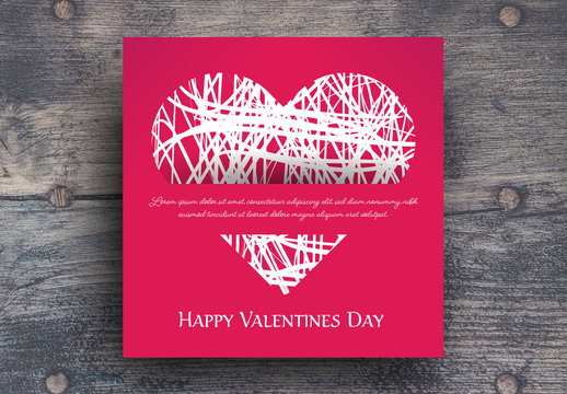 Card Layout with Big Heart