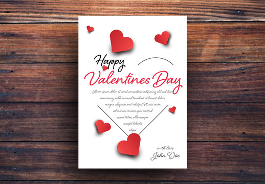 Valentine's Day Card with Heart Silhouette