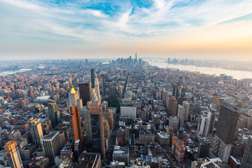 A view of Manhattan during the sunset - New York