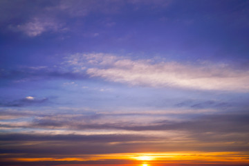 Sunset Sky Background on the beach in summer