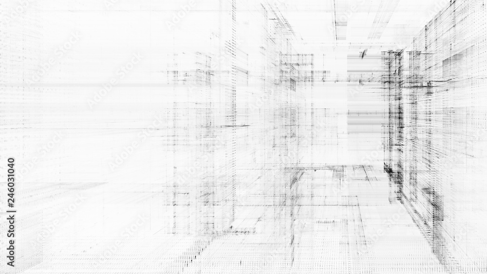 Poster abstract background. digital data visualization. 3d illustration based on fractal graphics.