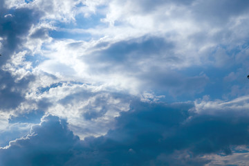 Cloudy sunset sky background