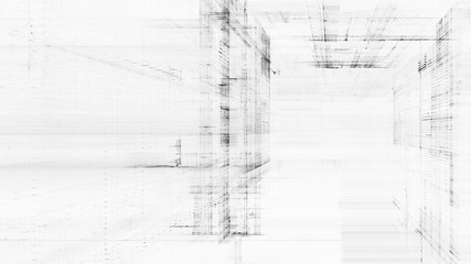 Abstract background. Digital data visualization. 3D illustration based on fractal graphics.