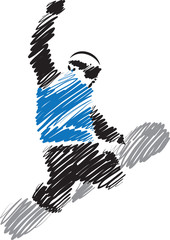 snowboard man vector illustration