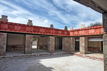 The Quetzalpapálotl complex ruins located in Teotihuacán © robnaw