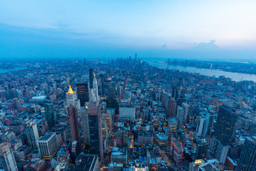 A view of Manhattan during the sunset - New York