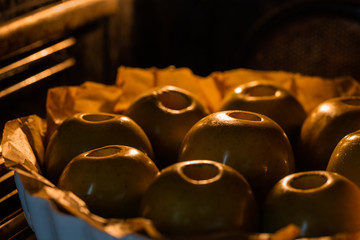 Baking apples in the oven. Healthy diet