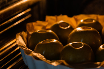Baking apples in the oven. Healthy diet