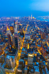 A view of Manhattan during the sunset - New York