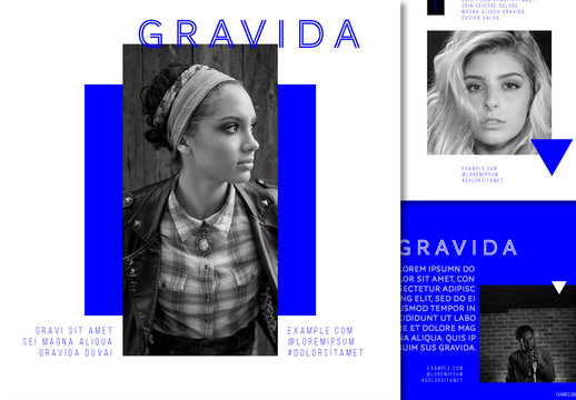 Social Media Post Layout Set with Blue Geometric Elements