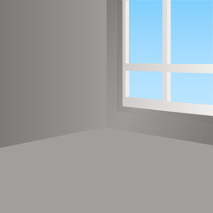 Naklejka na ściany i meble interior room with a large window 