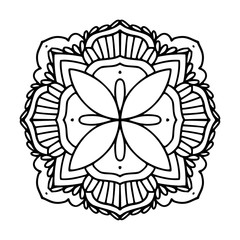 Hand drawn mandala design element. 