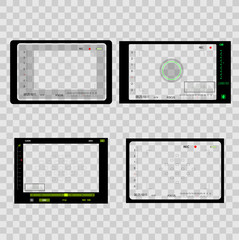 Camera viewfinder on transparent background.