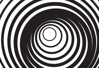 Black and white concentric line circle background or ripple effect
