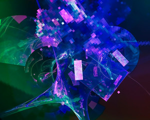 abstract digital fractal, fantasy design, disco