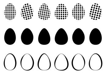 Eggs icons set for happy Easter greeting card design