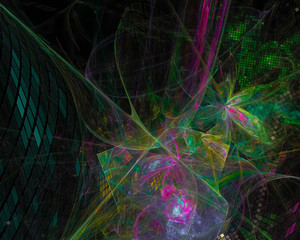 abstract digital fractal, fantasy design, disco