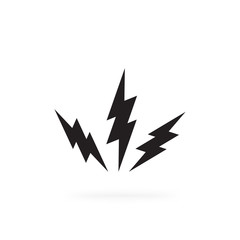 Battery charger, lightning bolt or thunderbolt symbol