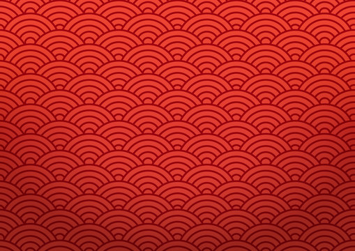 Red chinese oriental background with shadow. Vector illustration