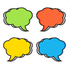 Colorful set of comic speech bubbles. Vector illustration