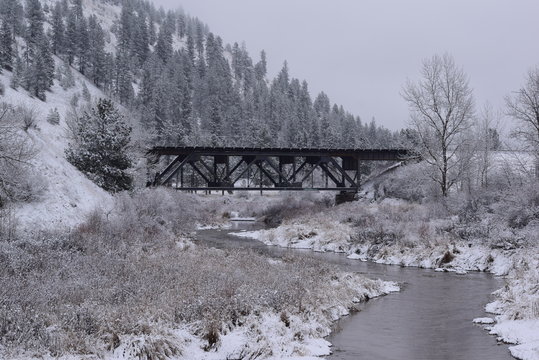 Latah Creek in Spokane WA Winter 
