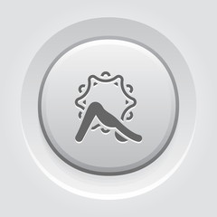 Yoga Downward Facing Dog Pose Icon. Flat Design Isolated Illustration.