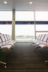 Naklejka premium Airport terminal with airplane