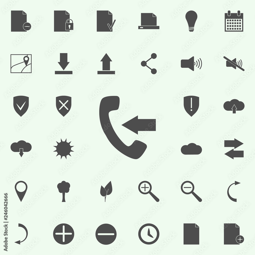 Aufkleber incoming call sign icon. web icons universal set for web and mobile