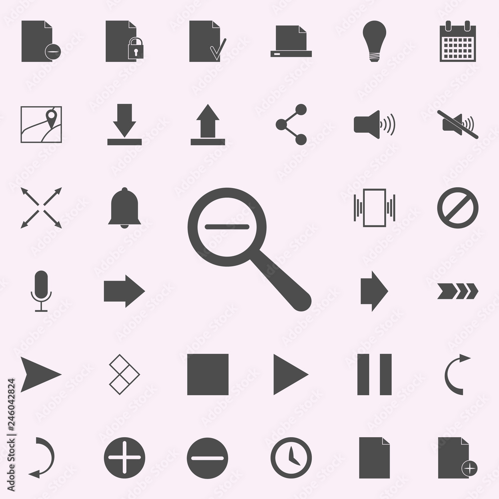 Poster magnifier minus icon. web icons universal set for web and mobile