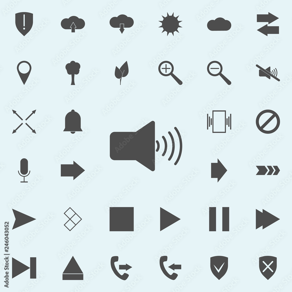 Aufkleber sound sign icon. web icons universal set for web and mobile