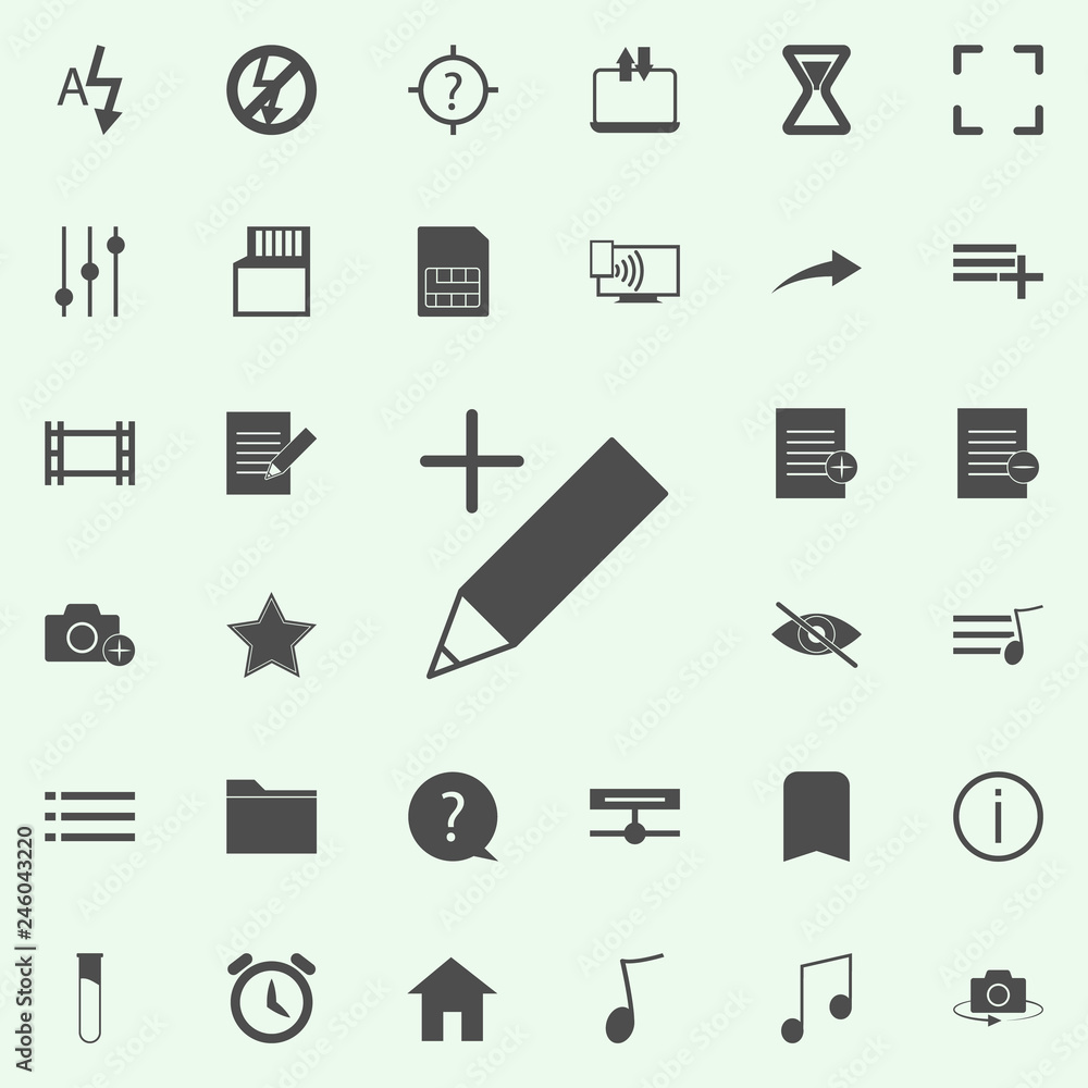 Poster pen plus icon. web icons universal set for web and mobile