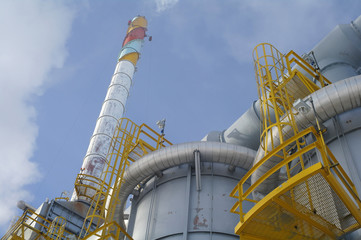 Chemical plant in the blue sky