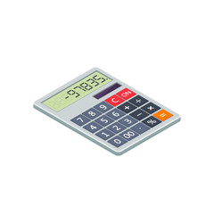 Calculator isometric flat icon. 3d vector illustration isolated on white background