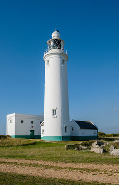 Hurst Point Lighthouse in the Solent, Hampshire