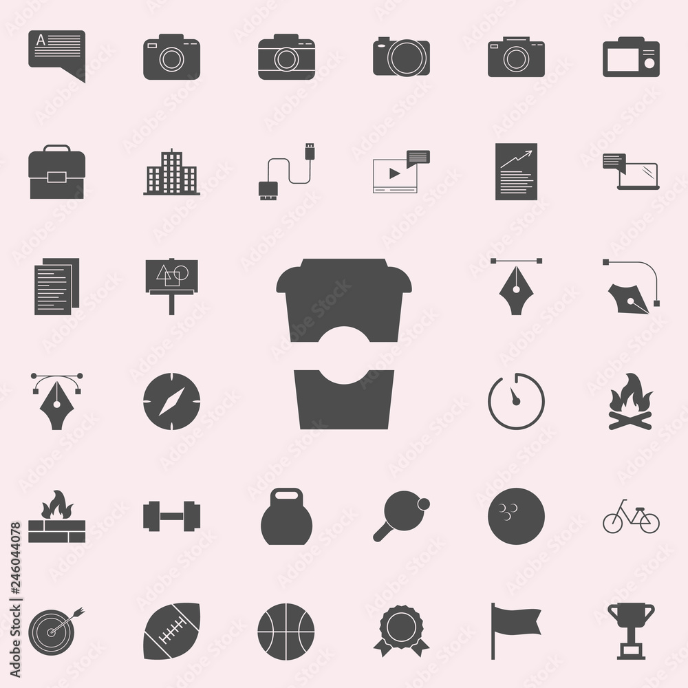 Aufkleber plastic cup for coffee icon. web icons universal set for web and mobile