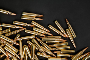 Cartridges on a black background