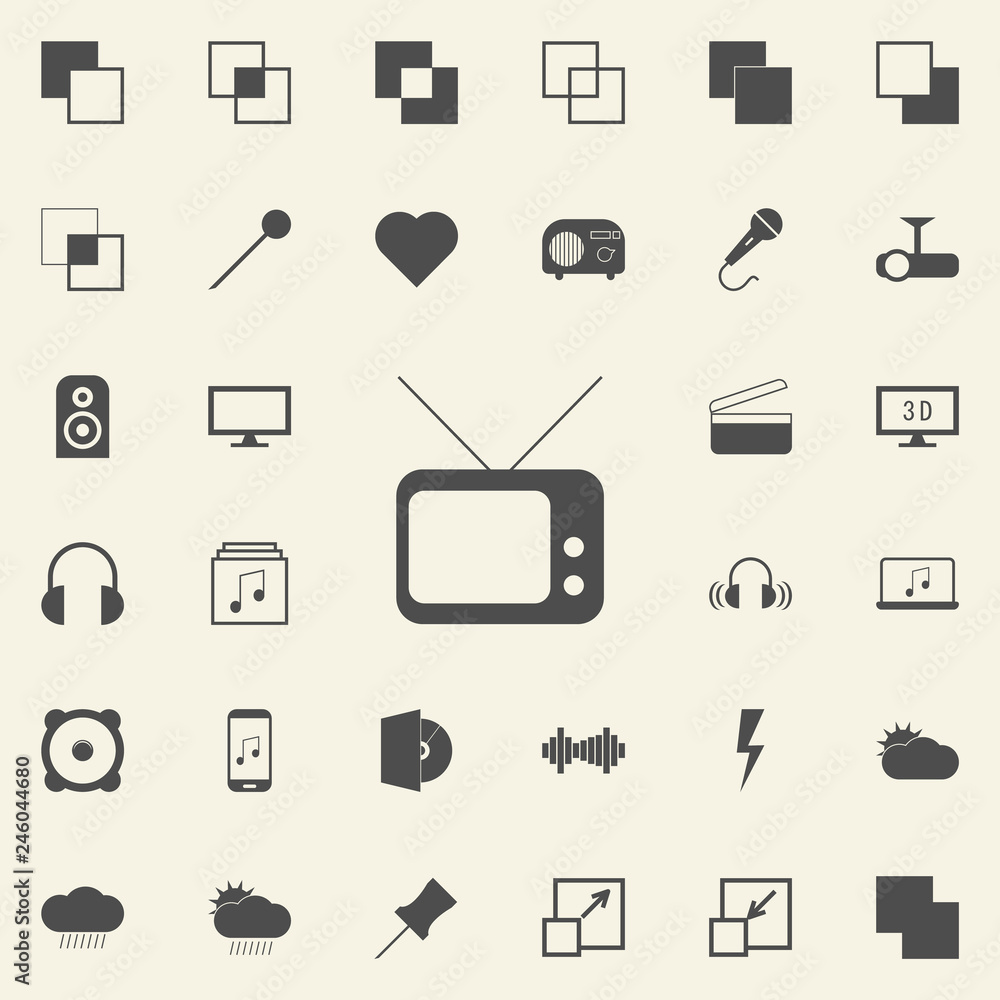Poster old tv icon. web icons universal set for web and mobile